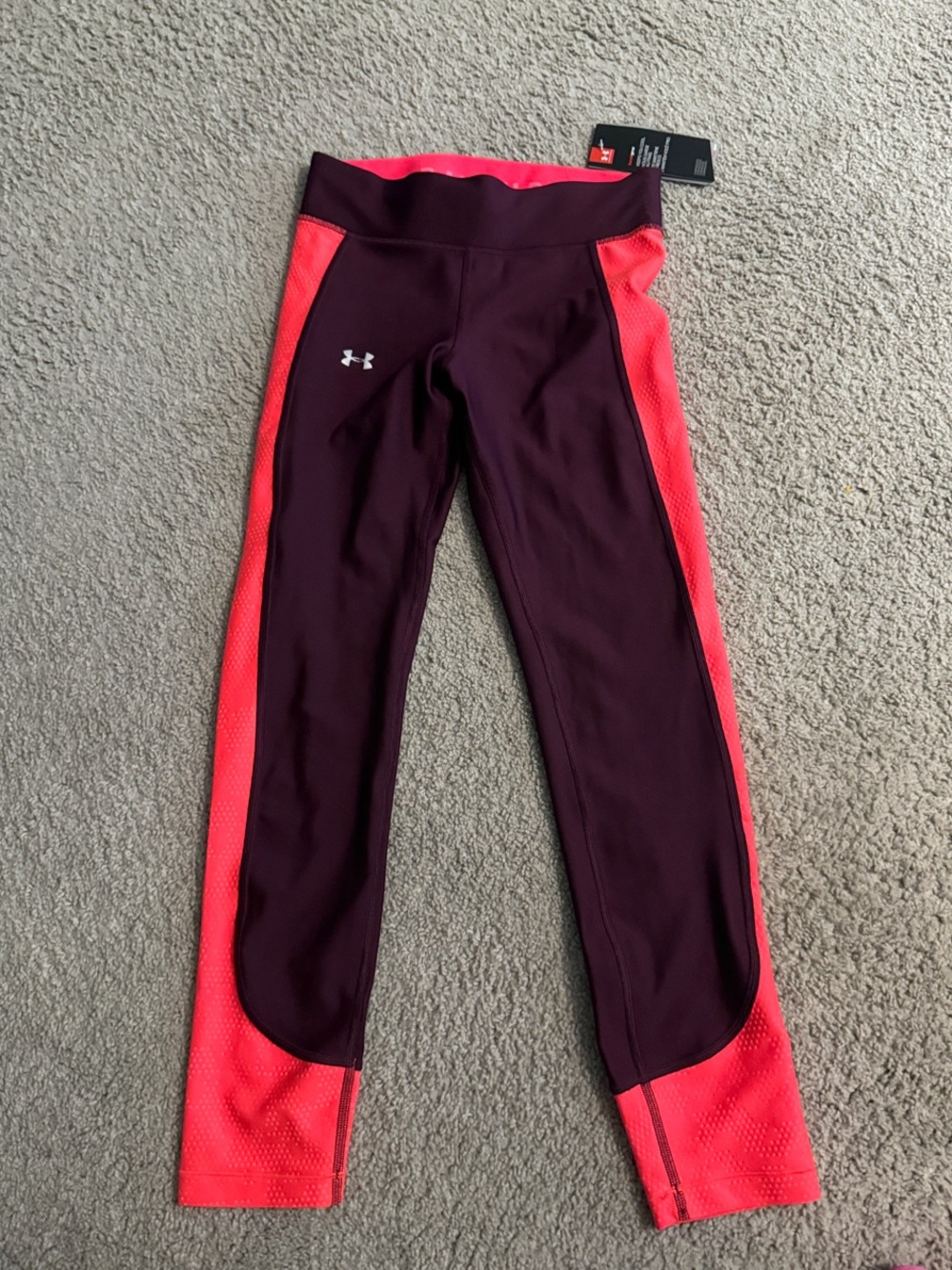Under Armour Women's Maroon and Coral Performance Leggings